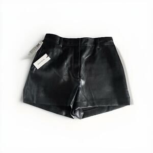 Size 4 Brand New Aritzia Agency Black Mini Shorts Vegan Leather
